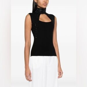 LIU JO crystal-embellished cutout top